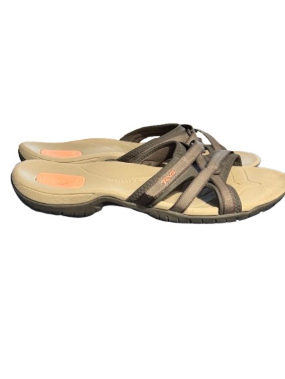 Women’s Teva Tirra Slide Sandals Brown Beige Comfort Outdoor Size 12 - Picture 2 of 5